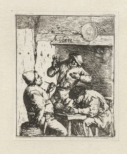 Dos fumadores y bebedor en posada los fumadores de Adriaen van Ostade