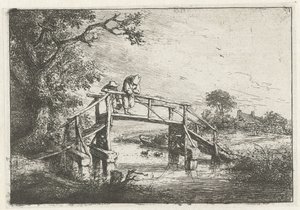 Dos pescadores en un puente el pescador de Adriaen van Ostade