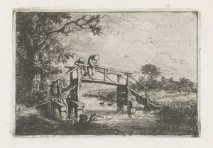 Dos pescadores en un puente de Adriaen van Ostade