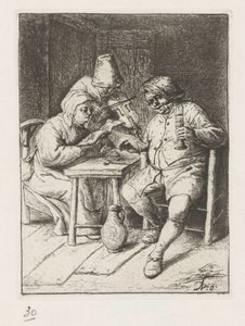 Violinista y cantante hombre y mujer de Adriaen van Ostade