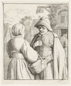 Mujer y hombre hablando entre ellos de Adriaen van Ostade