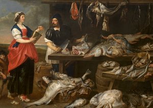 Puesto de pescadería (óleo sobre lienzo)