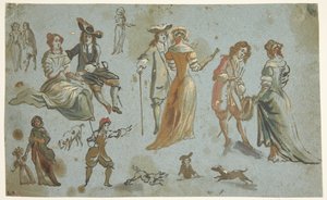 Estudios de figuras de Adriaen van de Velde