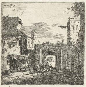 Posada en la puerta de la ciudad, 1653 de Adriaen van de Velde
