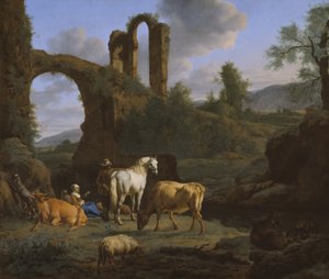 Paisaje Pastoral con Ruinas, 1664 de Adriaen van de Velde