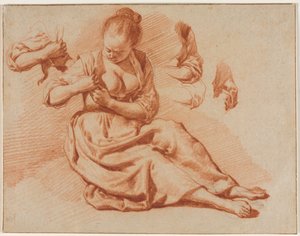 Mujer Sentada Buscando Pulgas de Adriaen van de Velde