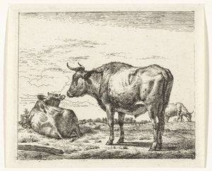 toro de pie Diferentes animales (título de la serie) de Adriaen van de Velde