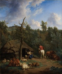 La cabaña, 1671 de Adriaen van de Velde