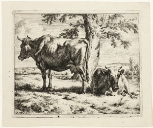 Dos Vacas bajo un Árbol de Adriaen van de Velde