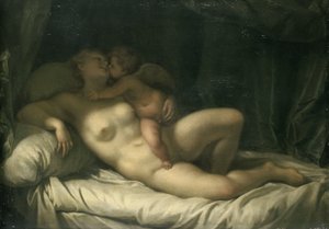 Amor besando a Venus de Adriaen van der Werff (manner of)