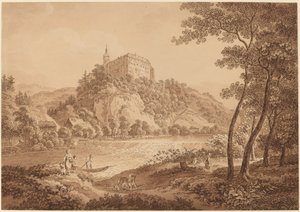 Vista del castillo Sachsenburg de Adrian Zingg
