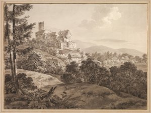 Vista del Castillo Gnandstein, c. 1795 de Adrian Zingg