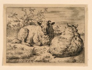 Las dos ovejas de Adrian van de Velde