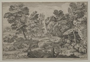 Landscape with Shepherds and two Flocks de Adrian van der Cabel