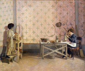Niños trabajando en el alabastro de Adriano Cecioni