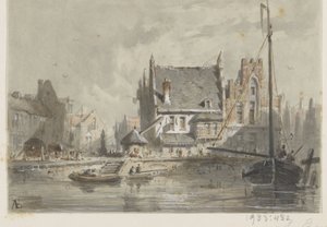 Vista de Brujas de Adrianus Eversen (signed by artist)