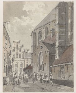 Vista de Amersfoort, a la derecha parte de la iglesia de St. Joris de Adrianus Eversen