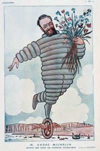 Caricatura de André Michelin y Bibendum