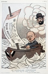 Caricatura sobre el Canciller Alemán Gustav Stresemann (1878-1929) y la Devaluación del Marco - Ilustración de Adrien Barrere (1877-1931) en “Fantasio” del 01/11/1923 de Adrien Barrere