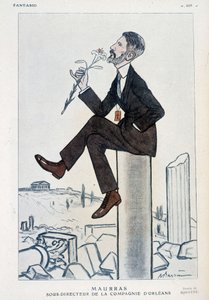 Charles Maurras, político y escritor francés (1868-1952), subdirector de la campaña de Orleans - Ilustración de Adrien Barrere (1877-1931) en “Fantasio” del 15/05/1923 de Adrien Barrere