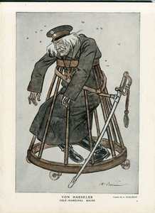 Fantasio, ca. 1916_6_1 - Ilustración de A Barrere (1874-1931): Guerra del 14-18, Alemania Prusia, Verificar fechas - Von Haesler - Senilización de Adrien Barrere