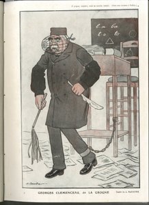 Ilustración de A Barrere (1874-1931) en "Fantasio", 01/05/16 - Georges Clemenceau, llamado La Grogne - Guerra del 14-18, Censura - Clemenceau George de Adrien Barrere
