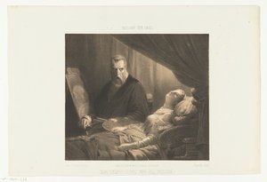 Tintoretto en el lecho de muerte de su hija Le Tintoret et sa fille (título sobre objeto) Salon de 1851 (título de serie sobre objeto) de Adrien Canelle