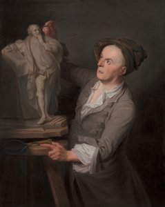 Louis-François Roubiliac modelando su monumento a Shakespeare de Adrien Carpentiers