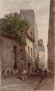Casa del diácono François de Pâris (1690-1727), París, calle de Bourguignons (actual bulevar de Port-Royal). Dibujo de Adrien Dauzats (1804-1868) de Adrien Dauzats