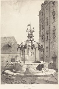Pozo del Castillo de Nantes, Bretaña de Adrien Dauzats after Léon Gaucherel