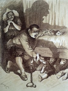 Pulgarcito - en "Los cuentos de hadas" de Charles Perrault, ilustraciones de Adrien Marie.