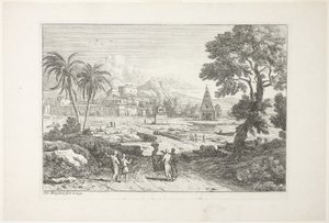 Paisaje con dos palmeras de Adrien Manglard