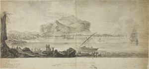 Vista de la ciudad y el puerto de Palermo con vistas al Monte Pellegrino de Adrien Manglard