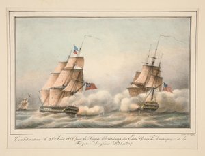 Combate apoyado el 23 de agosto de 1812 por la Fragata Presidente de los Estados Unidos de Adrien Victor Auger