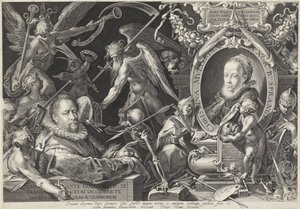 Retrato alegórico de Bartholomeus Spranger y su esposa Christina Muller de Egidius  Sadeler (II)