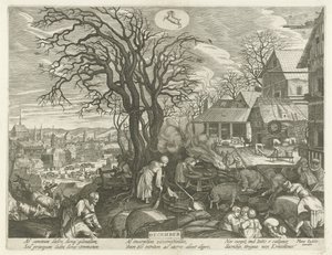 Diciembre (título sobre objeto) Los doce meses (título de la serie) de Egidius  Sadeler (II)
