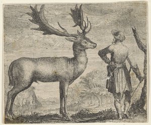 Fábula del alce y el hombre de Egidius  Sadeler (II)