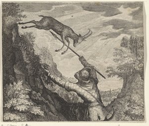 Fábula de la gamuza y el cazador de Egidius  Sadeler (II)