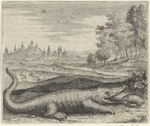 Fábula del cocodrilo y la mangosta de Egidius  Sadeler (II)