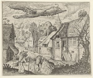 fábula de la cigüeña vieja de Egidius  Sadeler (II)