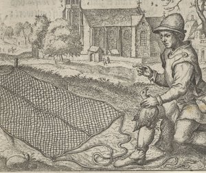 Fábula del pajarero y la perdiz de Egidius  Sadeler (II)