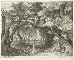 Caza de ciervos en un lago del bosque
Seis paisajes (título de la serie)