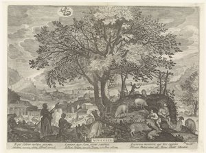 Noviembre (título sobre objeto) Los doce meses (título de la serie) de Egidius  Sadeler (II)