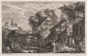 Granjas a la derecha de un río, de Ocho escenas de Bohemia