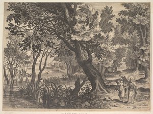 Paisaje con Cristo tentado por el diablo de Aegidius Sadeler II