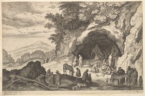 Paisaje con campamento gitano, s.f. de Aegidius Sadeler II