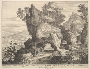 Paisaje rocoso con San Jerónimo de Aegidius Sadeler II