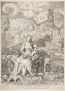 Virgen y Niño en un paisaje, ca. 1597 de Aegidius Sadeler II