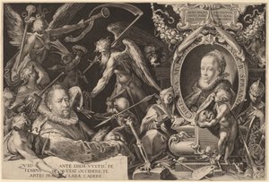 Bartholomaeus Spranger y su difunta esposa Christina Muller de Aegidius Sadeler II, after Bartholomaeus Spranger