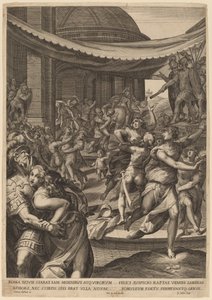 El rapto de las sabinas de Aegidius Sadeler II after Denys Calvaert